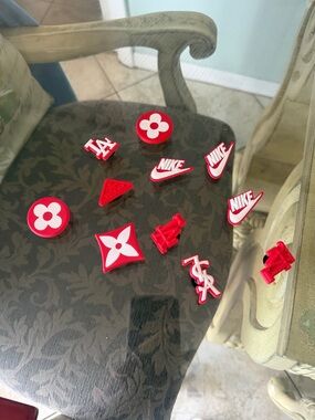 Red Shoe Charms Set - Nike & Logo Mix
